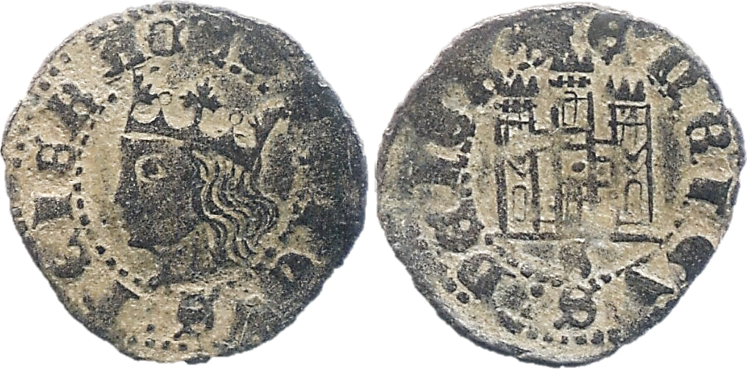 Tipo 19. Cornado con gráfila en ambas caras, con busto de Rey de perfil a izquierda y Castillo - Imagen 6