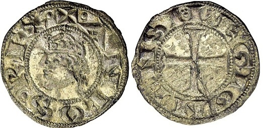 Tipo 19. Dinero leonés de perfil del rey “Anfos” - Imagen 1