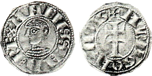 Tipo 2. Dinero leonés de Cruz sobre Estrella, con Alfa y Omega - Imagen 1