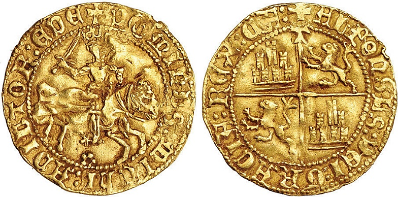 Tipo 2. Media Dobla Alfonsí ecuestre de oro - Imagen 2