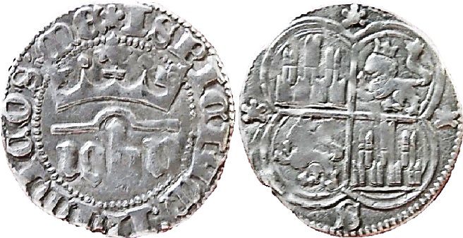 Tipo 2. Medio Real de plata con nombre “Iohn” coronado - Imagen 26