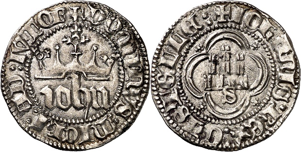 Tipo 2. Medio Real de plata con nombre “Iohn” coronado - Imagen 8