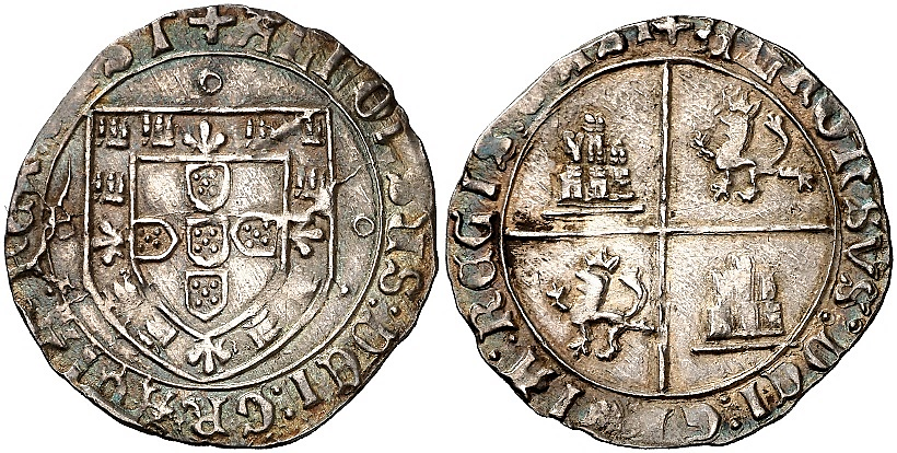 Tipo 2. Real Grueso de Plata con Emblema de Portugal y Cuartelado Castellano Simple - Imagen 12