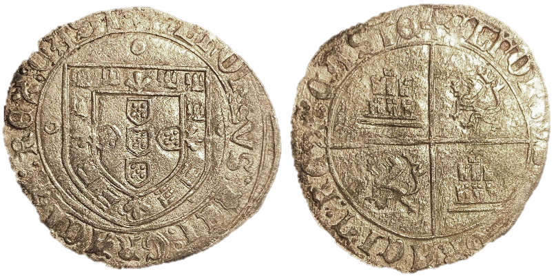 Tipo 2. Real Grueso de Plata con Emblema de Portugal y Cuartelado Castellano Simple - Imagen 5
