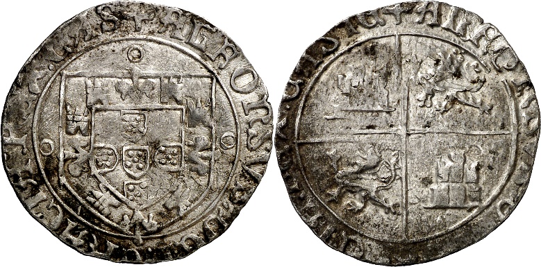 Tipo 2. Real Grueso de Plata con Emblema de Portugal y Cuartelado Castellano Simple - Imagen 8