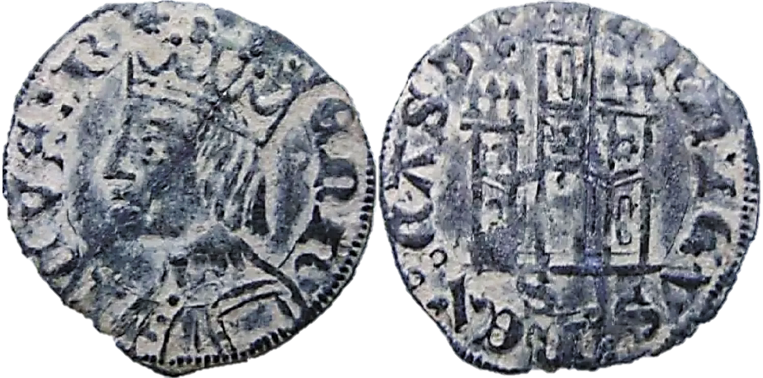 Tipo 21. Coronado sevillano con busto de Rey de perfil y con gráfila o sin ella en anverso, y Castillo en reverso - Imagen 6