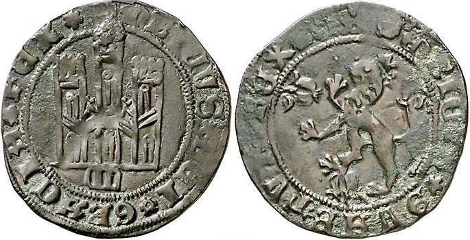 Tipo 22. Maravedí de vellón con castillo y león del Ordenamiento de Madrid de 1462 - Imagen 168