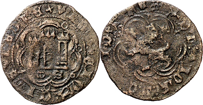 Tipo 23. Blanca de vellón con castillo y león, con lóbulos del Ordenamiento de Madrid de 1462. - Imagen 12