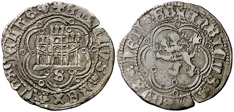 Tipo 23. Blanca de vellón con castillo y león, con lóbulos del Ordenamiento de Madrid de 1462. - Imagen 21