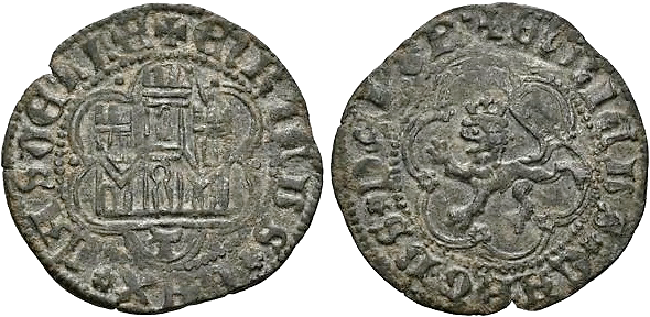 Tipo 23. Blanca de vellón con castillo y león, con lóbulos del Ordenamiento de Madrid de 1462. - Imagen 25