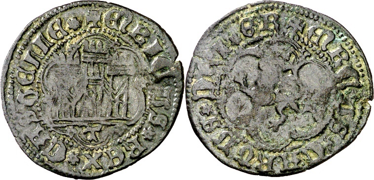 Tipo 23. Blanca de vellón con castillo y león, con lóbulos del Ordenamiento de Madrid de 1462. - Imagen 26