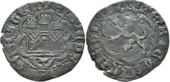 Tipo 23. Blanca de vellón con castillo y león, con lóbulos del Ordenamiento de Madrid de 1462. - Imagen 28