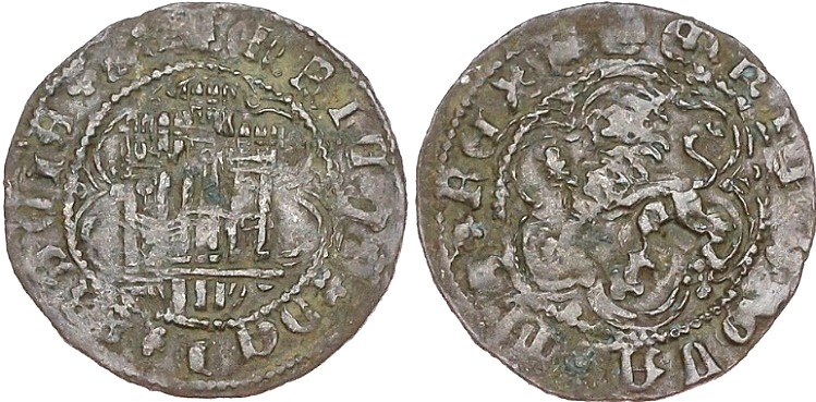 Tipo 23. Blanca de vellón con castillo y león, con lóbulos del Ordenamiento de Madrid de 1462. - Imagen 37