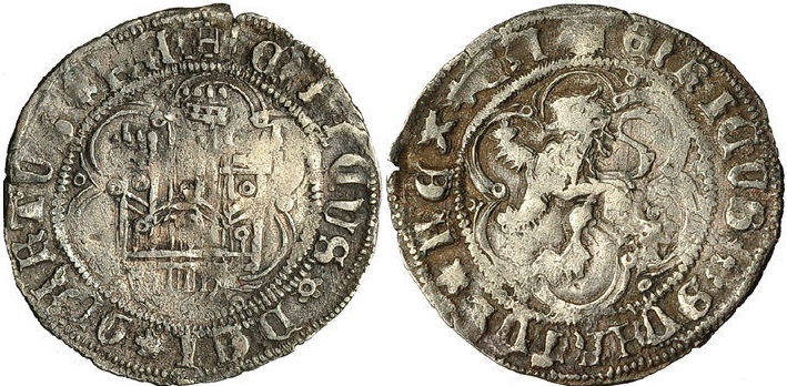 Tipo 23. Blanca de vellón con castillo y león, con lóbulos del Ordenamiento de Madrid de 1462. - Imagen 39