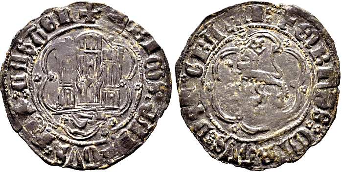 Tipo 23. Blanca de vellón con castillo y león, con lóbulos del Ordenamiento de Madrid de 1462. - Imagen 41