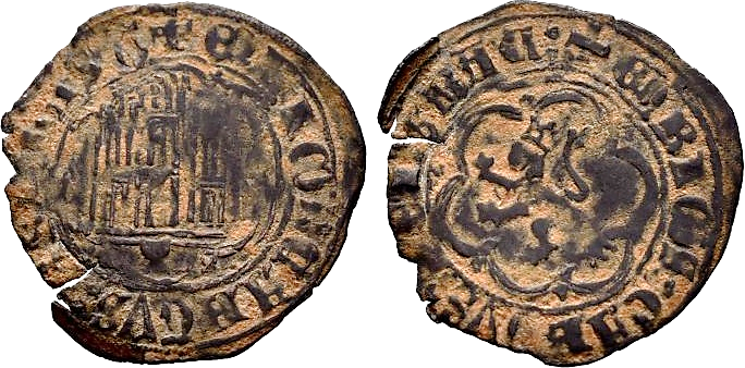 Tipo 23. Blanca de vellón con castillo y león, con lóbulos del Ordenamiento de Madrid de 1462. - Imagen 43