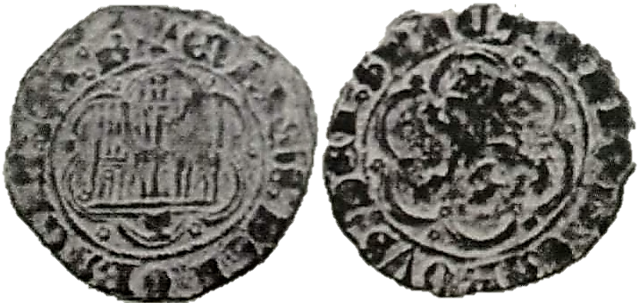 Tipo 23. Blanca de vellón con castillo y león, con lóbulos del Ordenamiento de Madrid de 1462. - Imagen 46