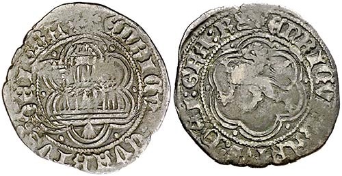 Tipo 23. Blanca de vellón con castillo y león, con lóbulos del Ordenamiento de Madrid de 1462. - Imagen 50