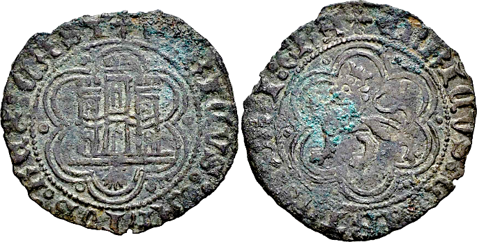 Tipo 23. Blanca de vellón con castillo y león, con lóbulos del Ordenamiento de Madrid de 1462. - Imagen 52