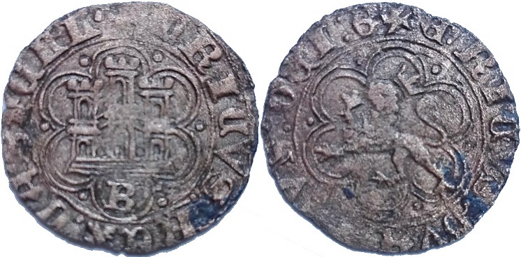 Tipo 23. Blanca de vellón con castillo y león, con lóbulos del Ordenamiento de Madrid de 1462. - Imagen 6