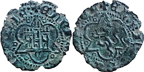 Tipo 24. Media Blanca de vellón con castillo y león, con lóbulos del Ordenamiento de Madrid de 1462 - Imagen 1