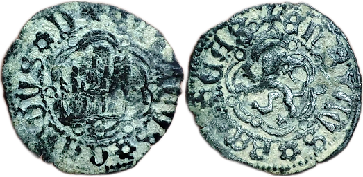 Tipo 24. Media Blanca de vellón con castillo y león, con lóbulos del Ordenamiento de Madrid de 1462 - Imagen 13