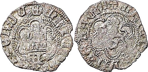 Tipo 24. Media Blanca de vellón con castillo y león, con lóbulos del Ordenamiento de Madrid de 1462 - Imagen 27