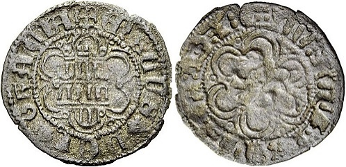 Tipo 24. Media Blanca de vellón con castillo y león, con lóbulos del Ordenamiento de Madrid de 1462 - Imagen 28