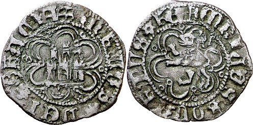 Tipo 24. Media Blanca de vellón con castillo y león, con lóbulos del Ordenamiento de Madrid de 1462 - Imagen 29