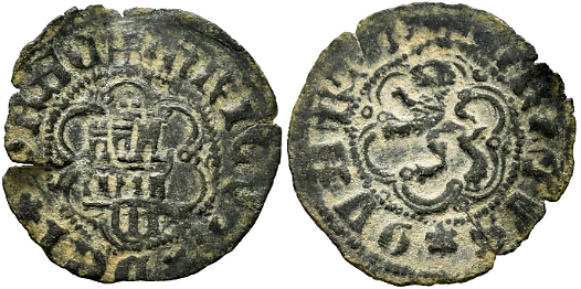 Tipo 24. Media Blanca de vellón con castillo y león, con lóbulos del Ordenamiento de Madrid de 1462 - Imagen 36