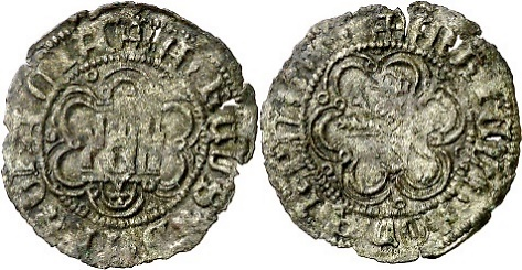 Tipo 24. Media Blanca de vellón con castillo y león, con lóbulos del Ordenamiento de Madrid de 1462 - Imagen 40