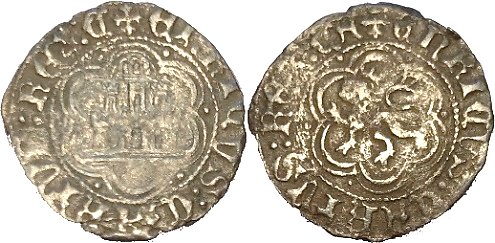 Tipo 24. Media Blanca de vellón con castillo y león, con lóbulos del Ordenamiento de Madrid de 1462 - Imagen 44