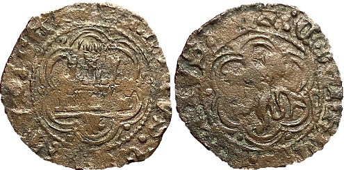 Tipo 24. Media Blanca de vellón con castillo y león, con lóbulos del Ordenamiento de Madrid de 1462 - Imagen 46