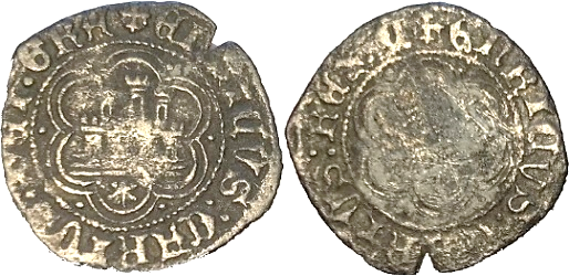 Tipo 24. Media Blanca de vellón con castillo y león, con lóbulos del Ordenamiento de Madrid de 1462 - Imagen 47