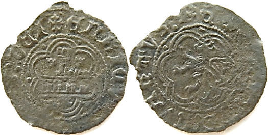 Tipo 24. Media Blanca de vellón con castillo y león, con lóbulos del Ordenamiento de Madrid de 1462 - Imagen 49