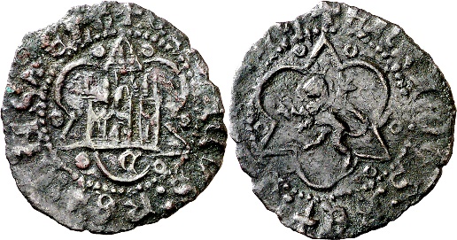 Tipo 24. Media Blanca de vellón con castillo y león, con lóbulos del Ordenamiento de Madrid de 1462 - Imagen 6