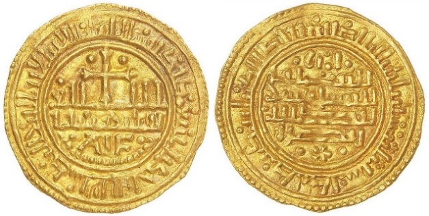 Tipo 25. Morabetino “de Cruz” arábigo bilingüe de oro - Imagen 1