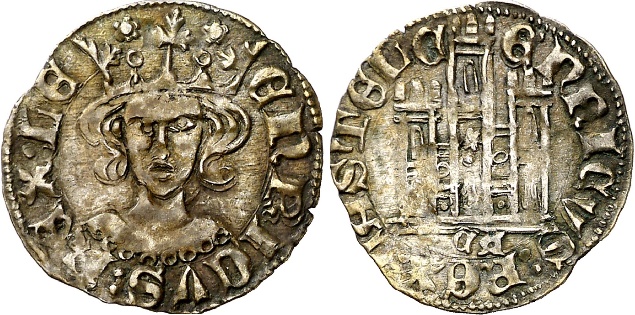 Tipo 26. Coronado con busto de Rey de frente, con gráfila o sin ella en anverso, y Castillo sin orla - Imagen 11