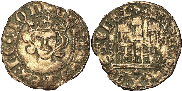 Tipo 26. Coronado con busto de Rey de frente, con gráfila o sin ella en anverso, y Castillo sin orla - Imagen 15