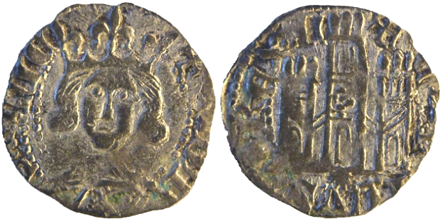 Tipo 26. Coronado con busto de Rey de frente, con gráfila o sin ella en anverso, y Castillo sin orla - Imagen 32