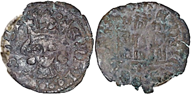 Tipo 26. Coronado con busto de Rey de frente, con gráfila o sin ella en anverso, y Castillo sin orla - Imagen 39