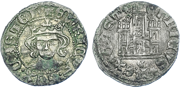 Tipo 26. Coronado con busto de Rey de frente, con gráfila o sin ella en anverso, y Castillo sin orla - Imagen 4