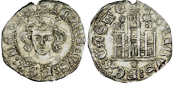 Tipo 26. Coronado con busto de Rey de frente, con gráfila o sin ella en anverso, y Castillo sin orla - Imagen 9