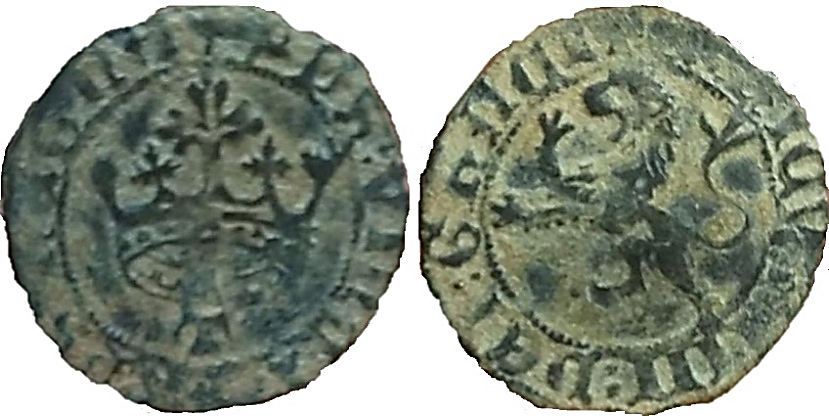Tipo 27. Maravedí o Blanca de la Corona y el León - Imagen 1