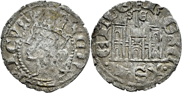 Tipo 29. Cornado de buena ley de las Cortes de Toro de 1373, con busto de rey de perfil y castillo, ambos sin gráfilas - Imagen 15