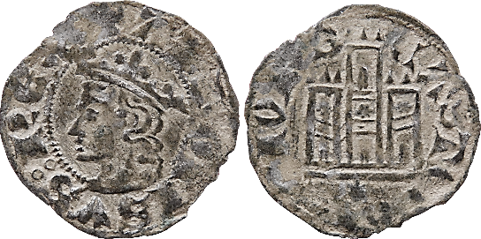 Tipo 3. Dinero Coronado de perfil y con gráfila en anverso de Coruña, del Rey Alfonso de Castilla y León - Imagen 10