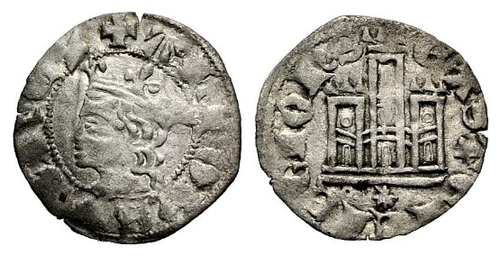 Tipo 3. Dinero Coronado de perfil y con gráfila en anverso de Coruña, del Rey Alfonso de Castilla y León - Imagen 11