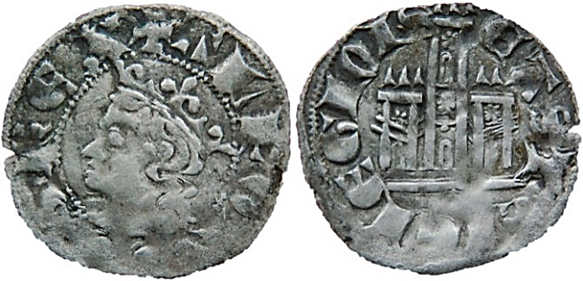 Tipo 3. Dinero Coronado de perfil y con gráfila en anverso de Coruña, del Rey Alfonso de Castilla y León - Imagen 13