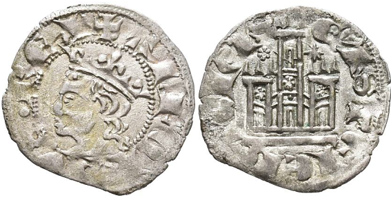 Tipo 3. Dinero Coronado de perfil y con gráfila en anverso de Coruña, del Rey Alfonso de Castilla y León - Imagen 15