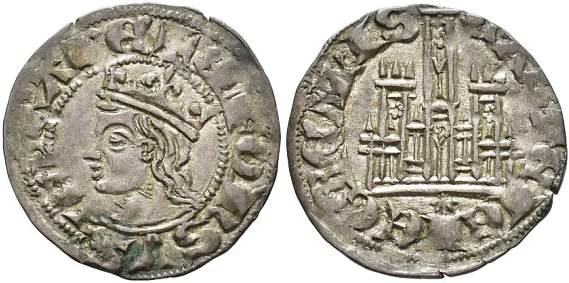 Tipo 3. Dinero Coronado de perfil y con gráfila en anverso de Coruña, del Rey Alfonso de Castilla y León - Imagen 16